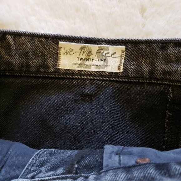 Free People Womens Parker Sulfur Black Denim Mini Frayed Hem Wrap Skirt Size 25 - Picture 8 of 11